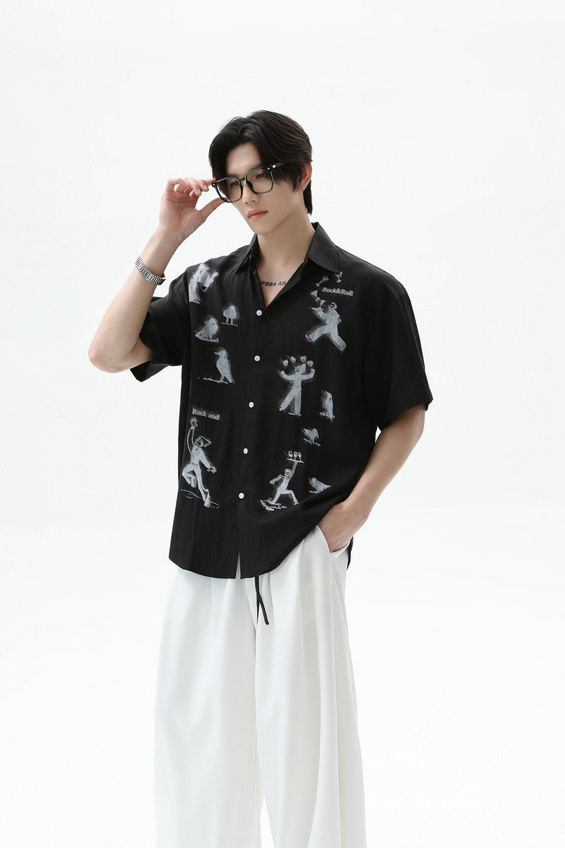 Tencel Phantom Print Short Sleeve Shirt
