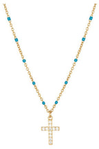 Silver Cross Drip Pendant Necklace