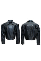 Crocodile Pattern Moto Jacket