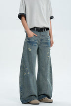 Distressed Blue Street Jeans