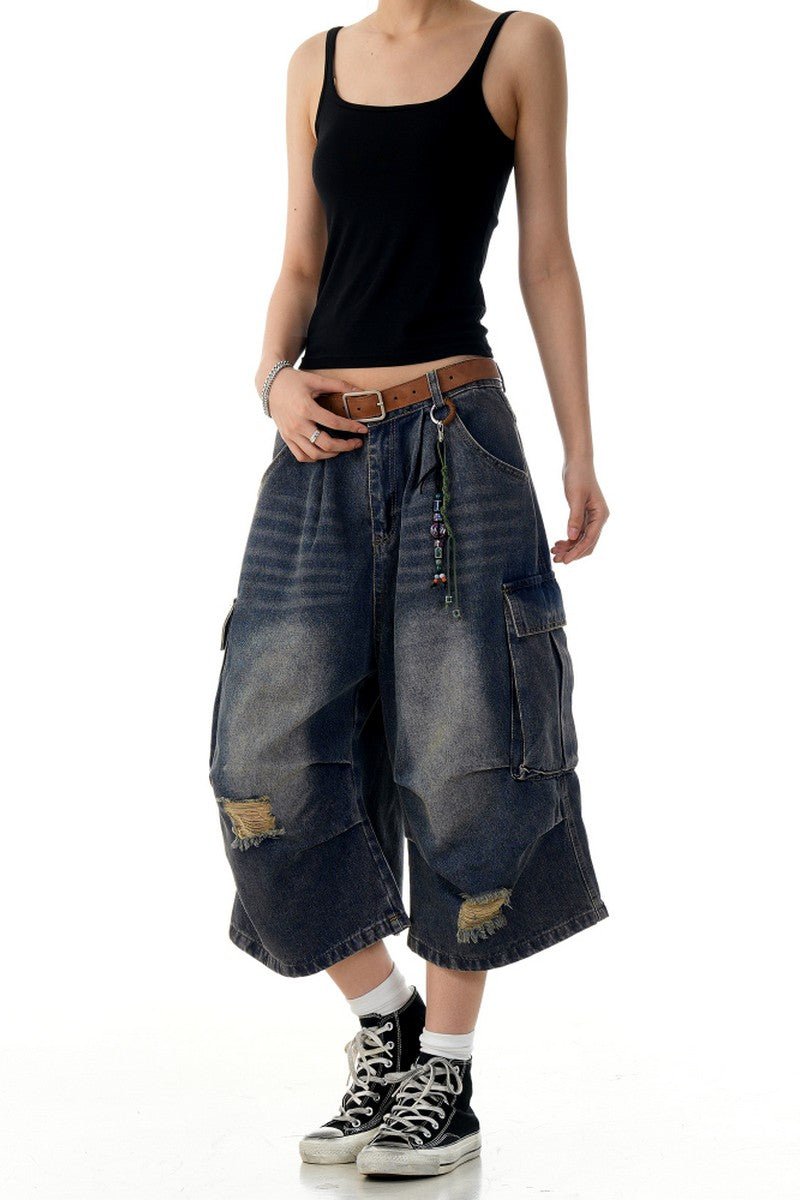 Blue Cargo Jorts