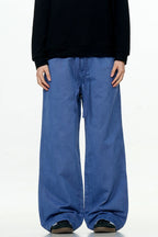 French Blue Drawstring Cargo Pants
