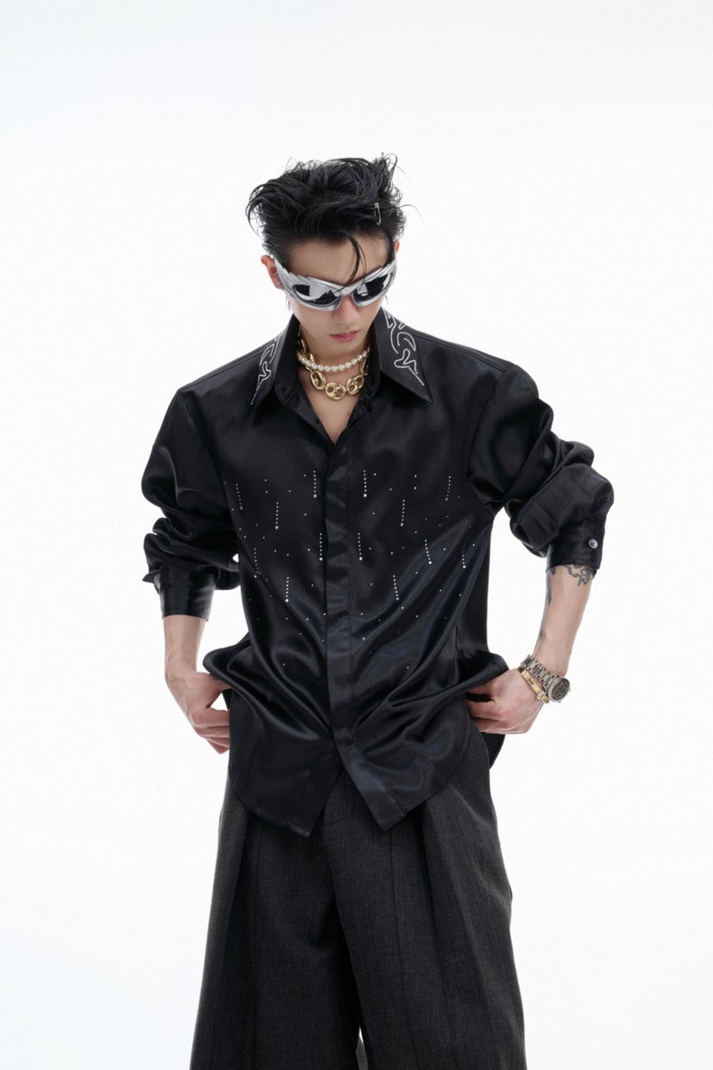 Satin Glitter Boxy Shirt
