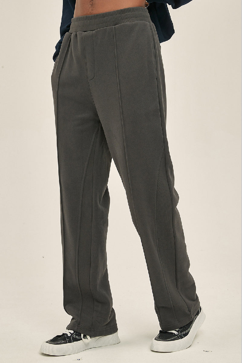 Velvet Drawstring Flared Trousers