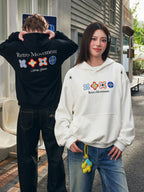 Floral Embroidered Colorblock Hoodie