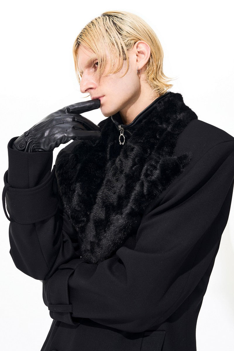 Fur Collar Double Breasted Overcoat