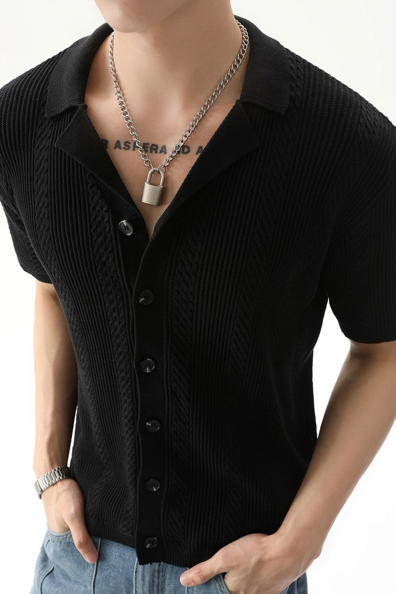 Collared Button Up Knit Cardigan