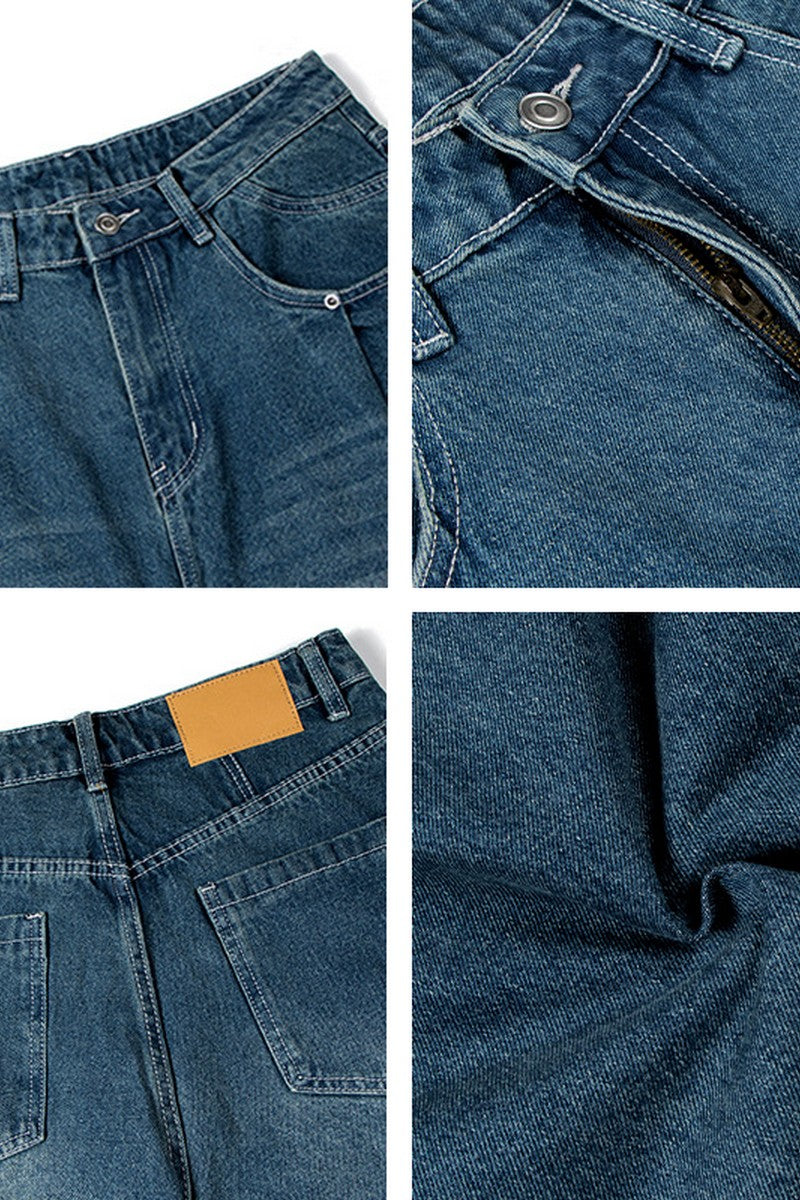 Double Pleat Baggy Jeans
