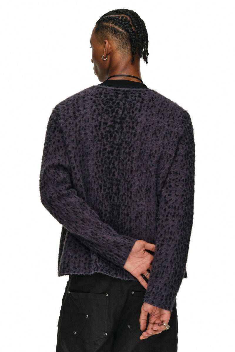 Leopard V-Neck Knit Cardigan