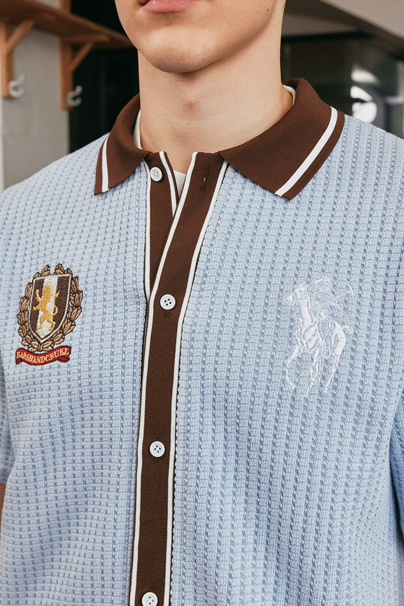 Crochet Contrast Vacation Shirt