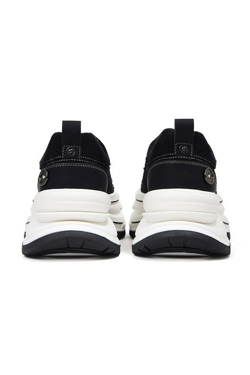 Black Platform Canvas Sneakers