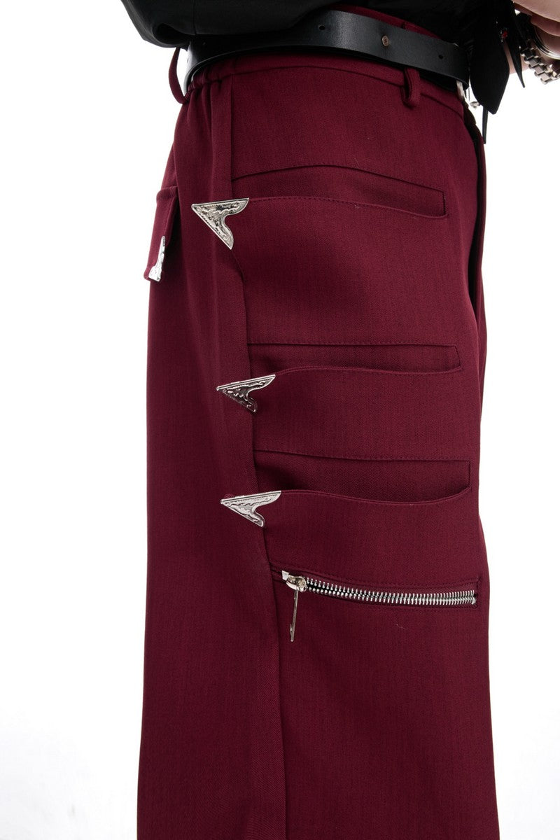 Deconstructed Zip Flare Pants