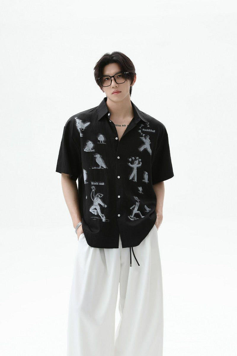 Tencel Phantom Print Short Sleeve Shirt