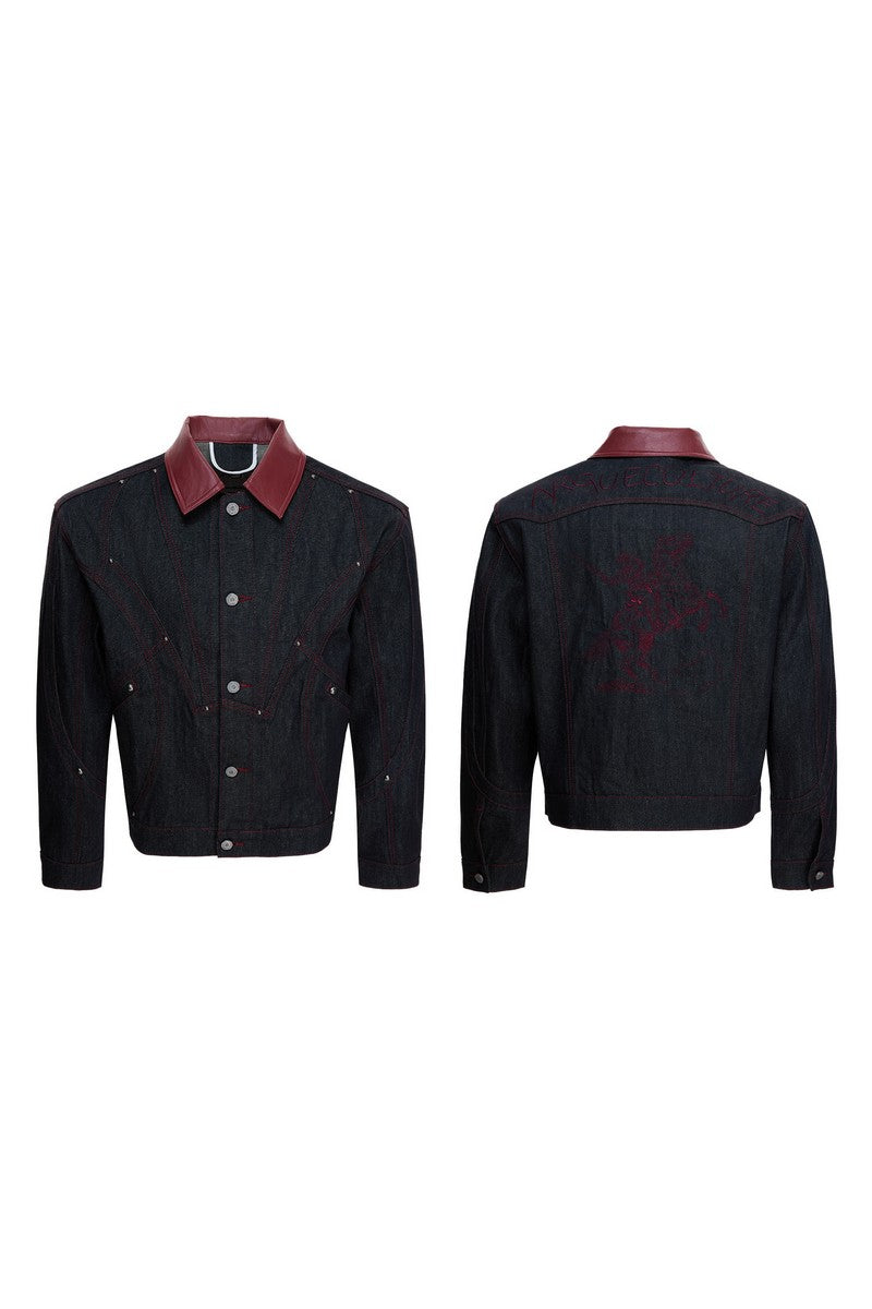 Raw Denim Embroidered Jacket