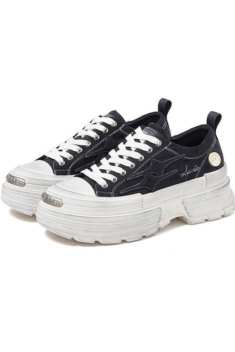 Distressed Chunky Sole Sneakers