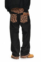 Animal Patchwork Wide Leg Pants
