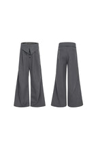 Foldable Waist Pinstripe Wide Pants