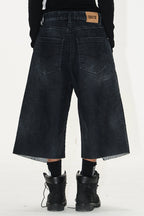 Washed Splatter Flocked Jorts