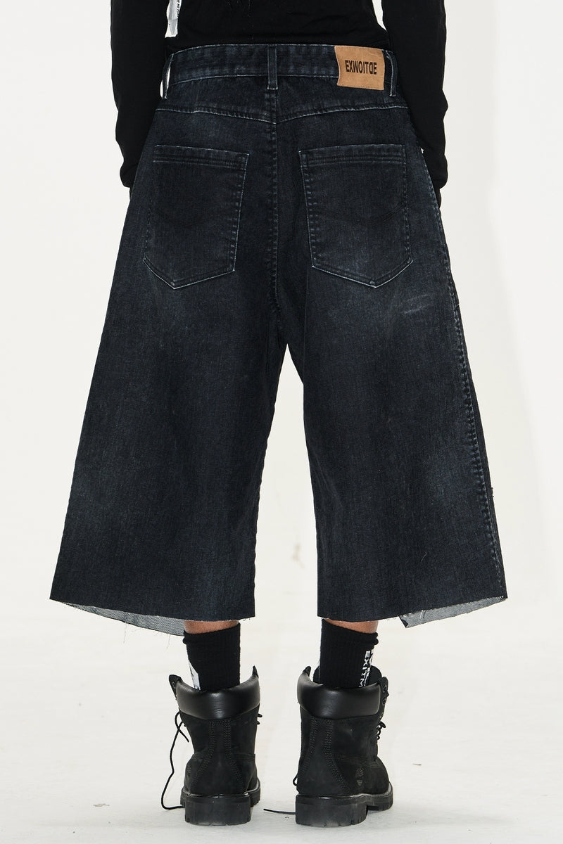 Washed Splatter Flocked Jorts