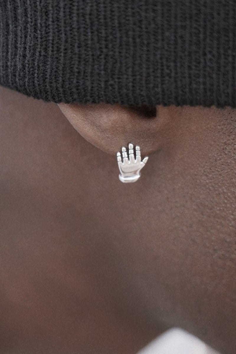 Silver Hand Stud Earrings