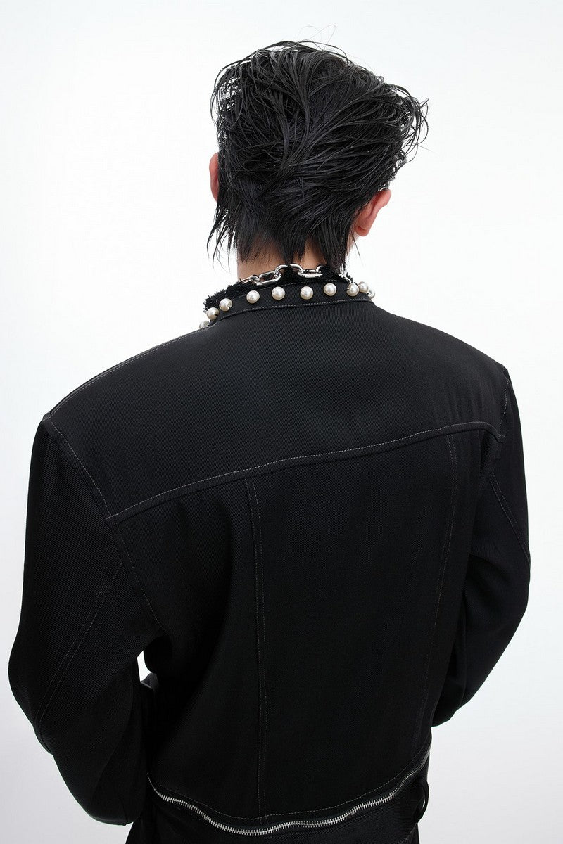 Pearl Trim Cropped Jacket