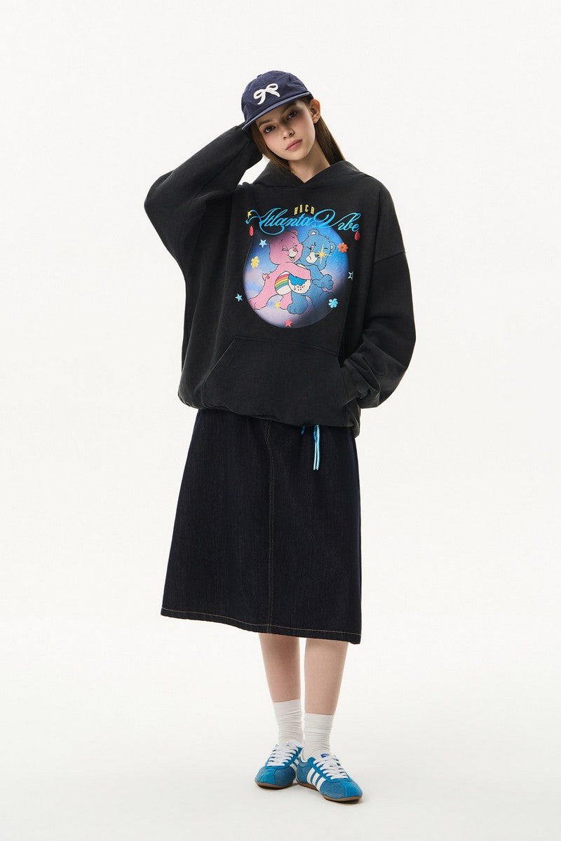 Distressed Teddy Puff Hoodie