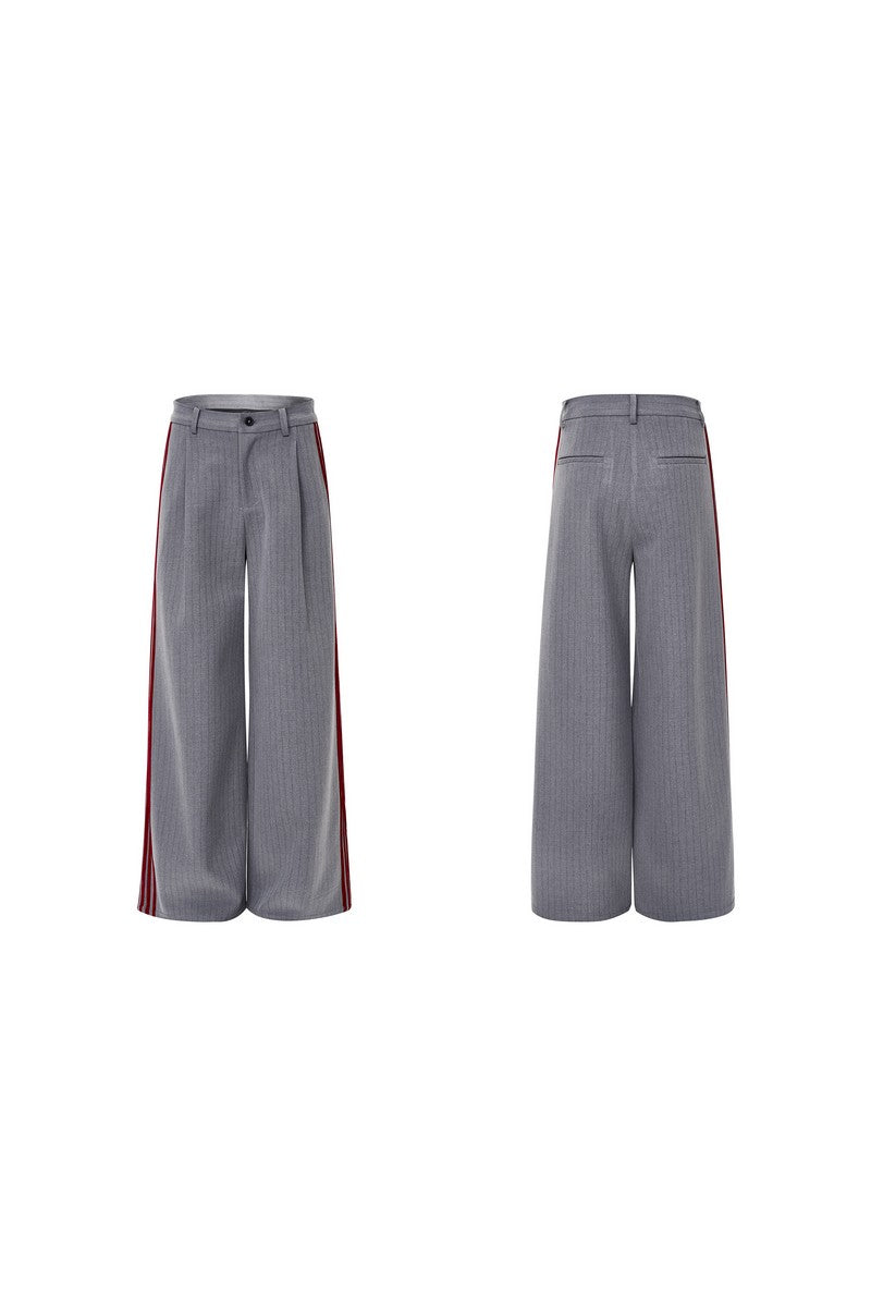 Striped Wide Leg Suit Trousers