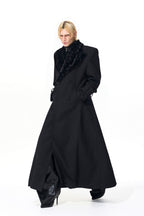 Fur Collar Double Breasted Overcoat