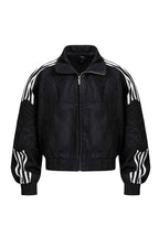 Striped Black Raw Denim Jacket