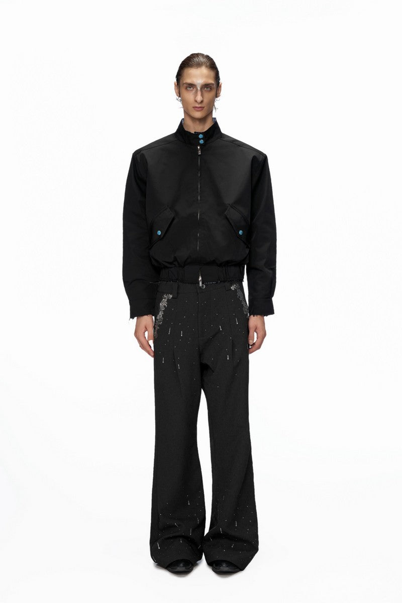 Striped Stand Collar Jacket