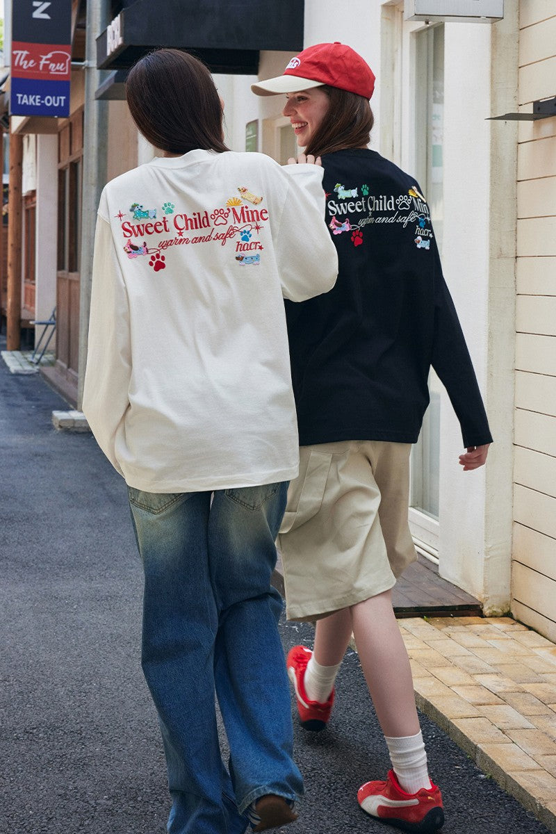 Plush Dog Embroidery Tee