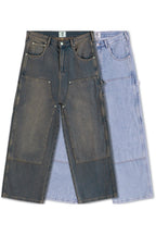 Washed Flare Work Jeans