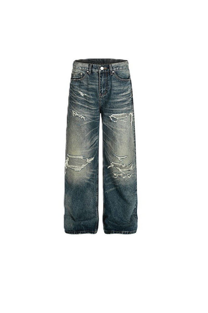 Patched Washed Vintage Jeans