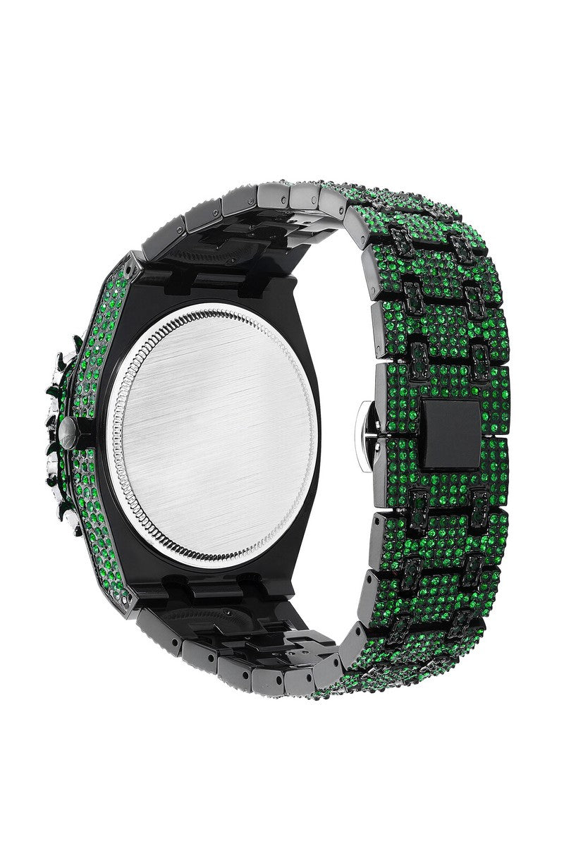 Iced Rainbow Nautilus Watch