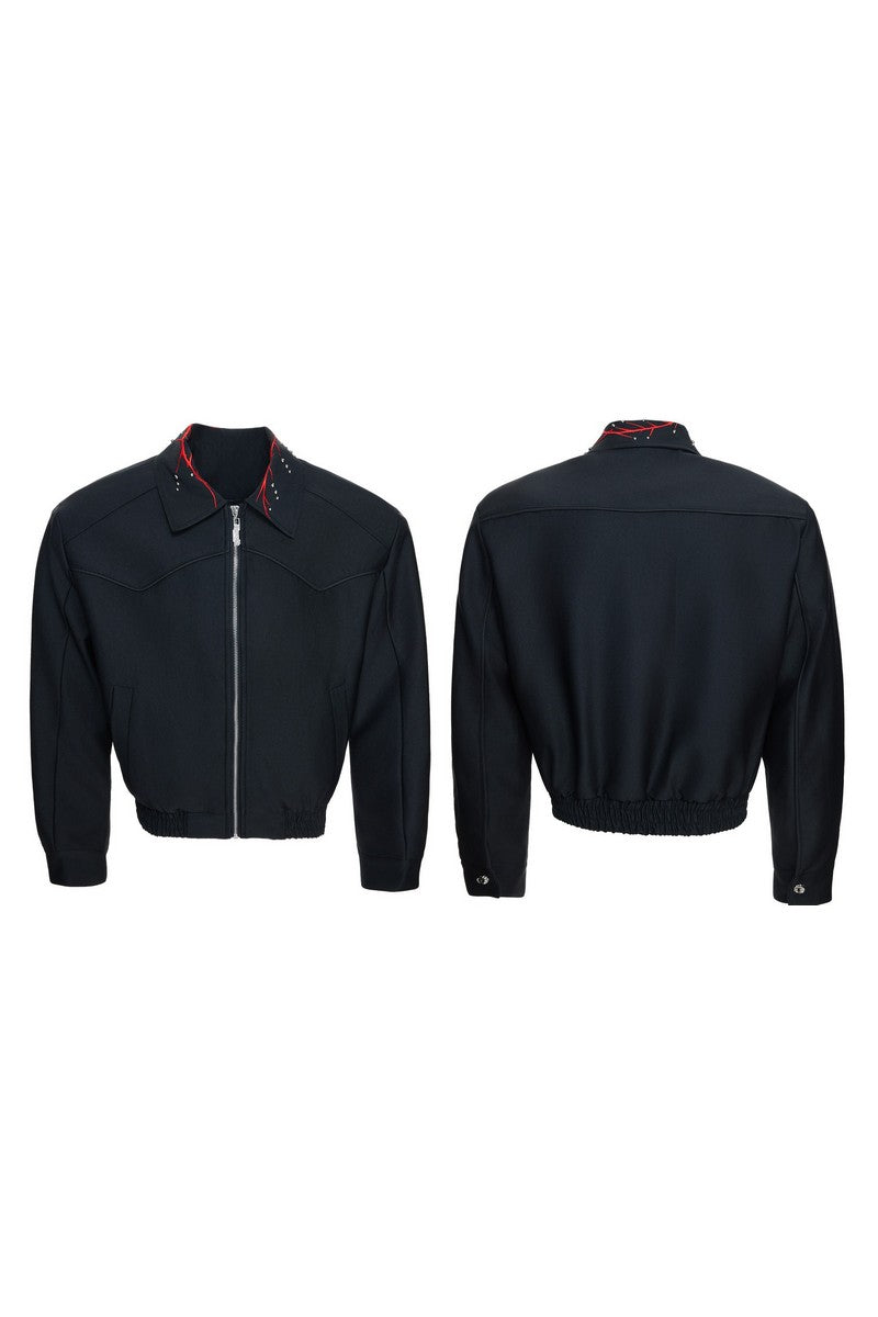 Studded Embroidered Tech Jacket