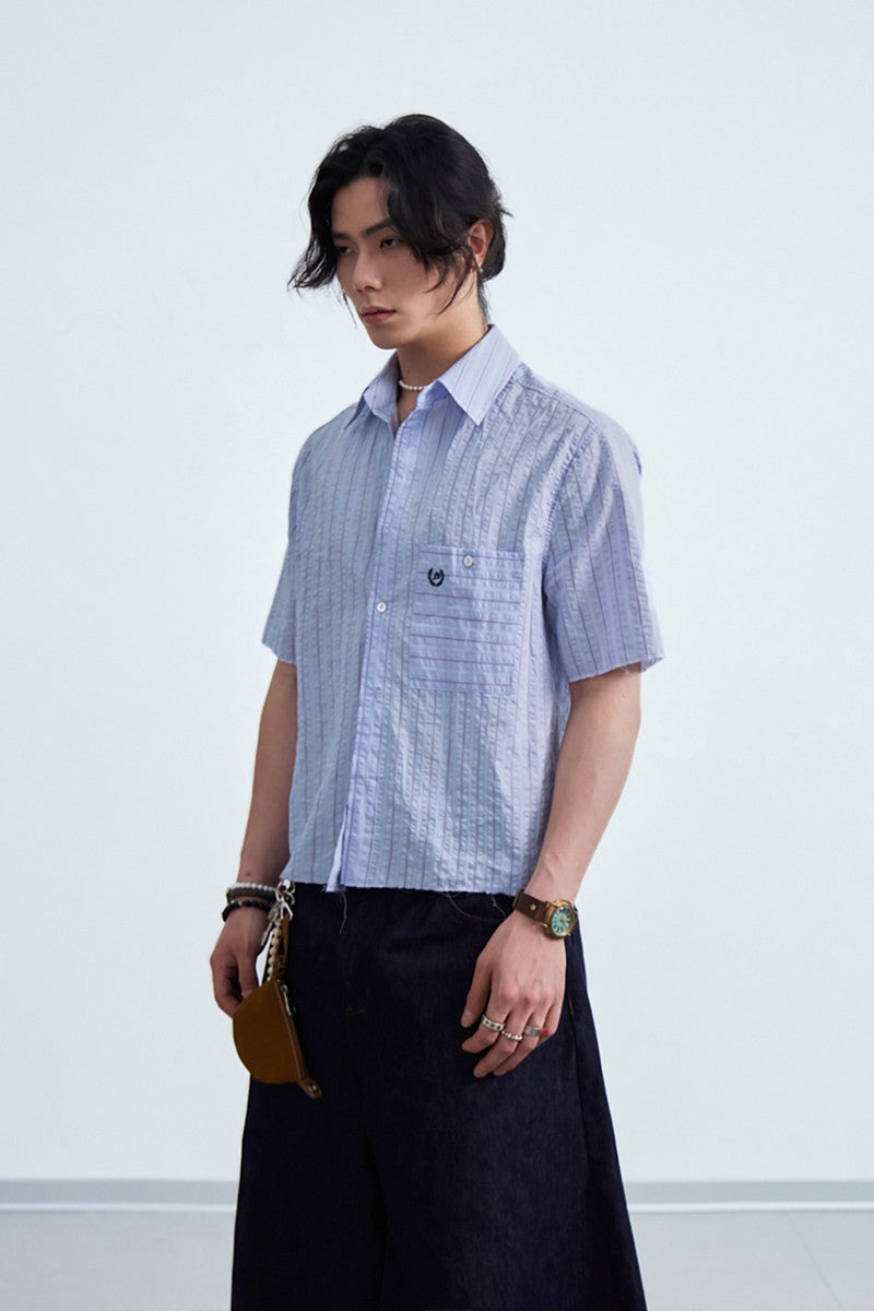 Badge Stripe Short Shirt