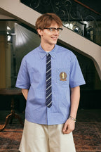 Plaid Tie Layered Shirt