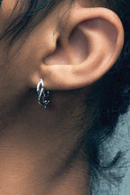 Silver Thorn Hoop Earrings