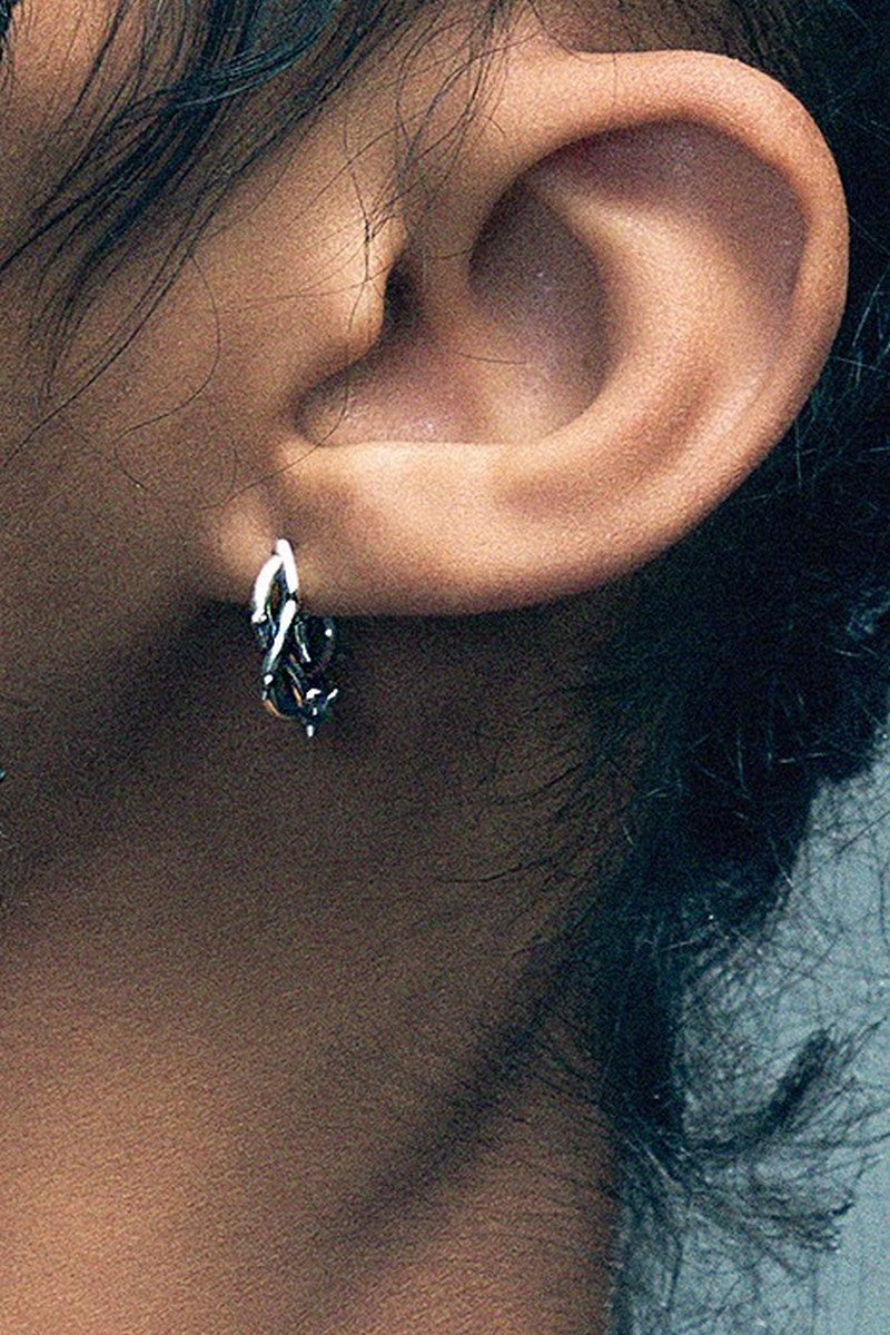 Silver Thorn Hoop Earrings