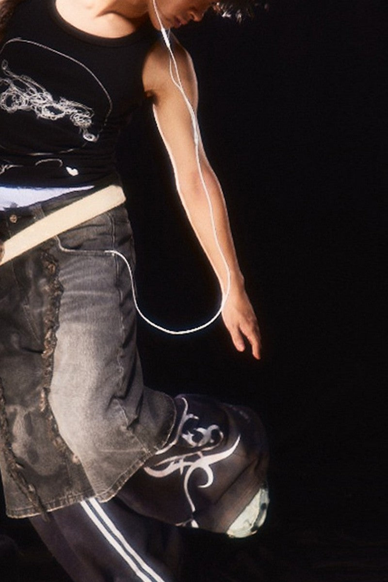 Reaper Feather Denim Shorts