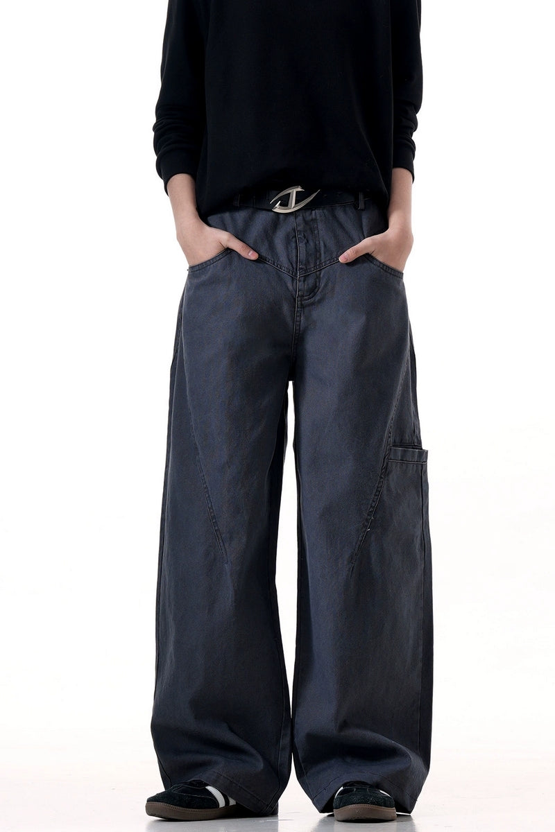 Distressed Gray Relaxed Cargo Pants