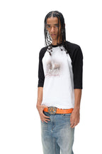 Waffle Three Quarter Raglan Tee