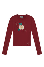 Cartoon Apple Embroidery Tee