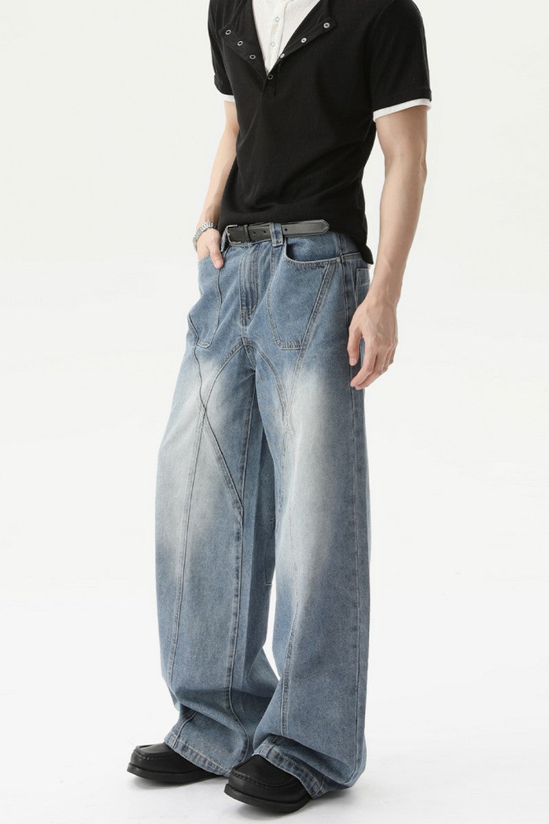 Structured Wide Leg Jeans