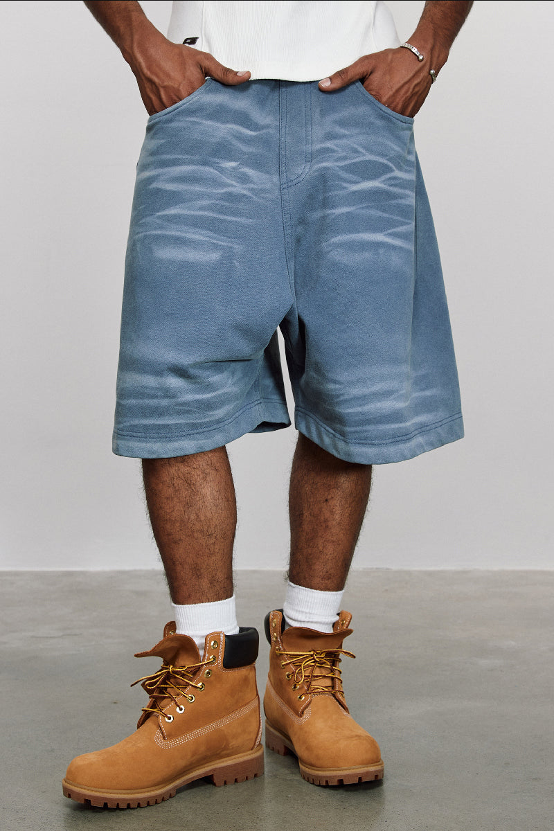 Distressed Heavyweight Loose Shorts