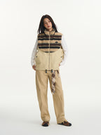 Pattern Fleece Beaded Vest