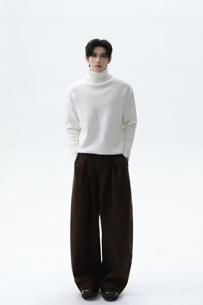 Heavyweight Turtleneck Knit Sweater