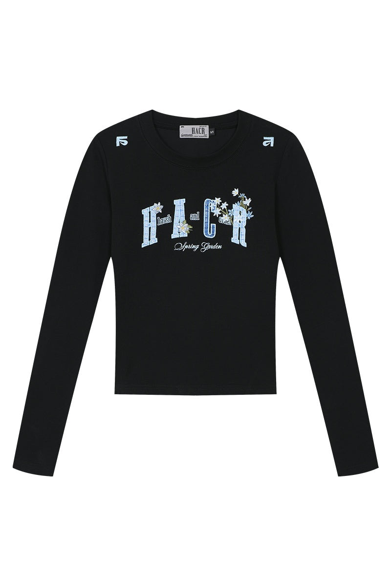Slim Fit Blue Embroidered Tee