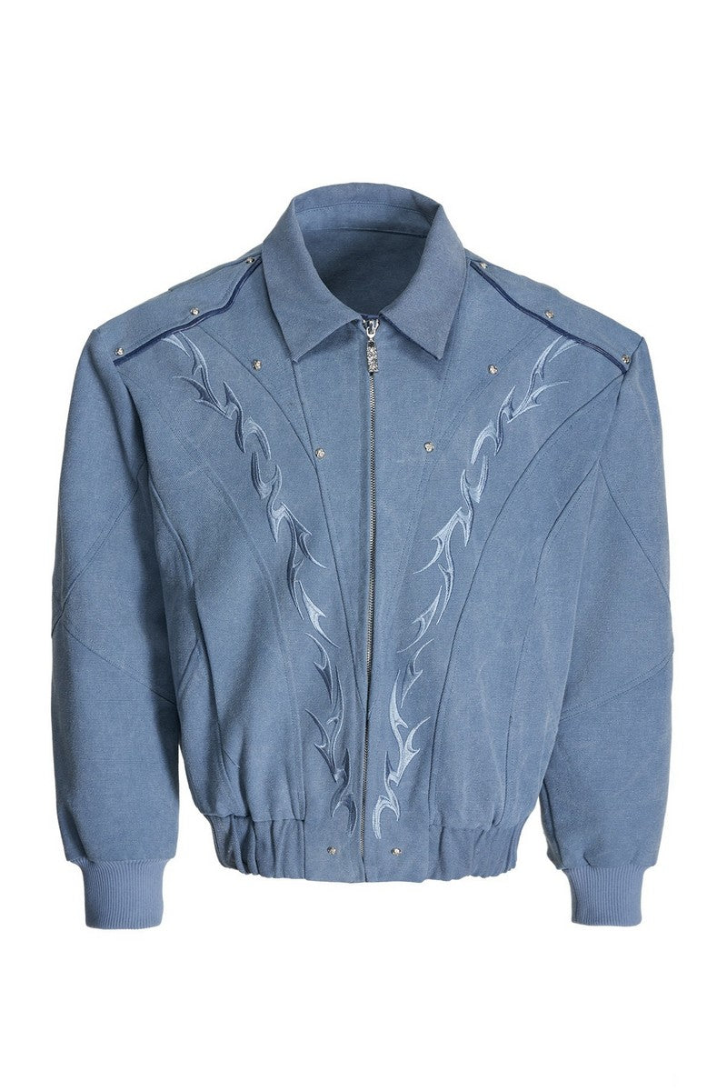 Washed Canvas Studded Jacket