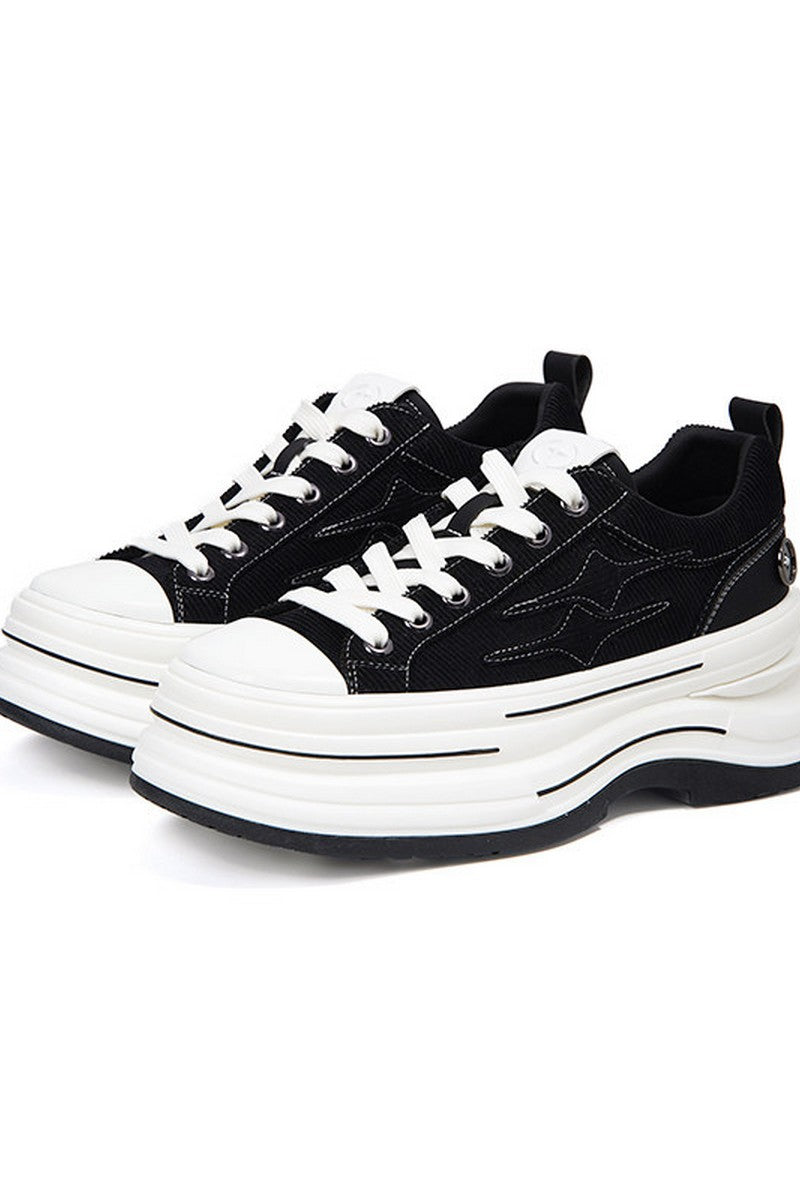 Black Platform Canvas Sneakers